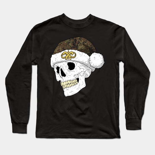 santa's skull with flecktarn camouflage. Long Sleeve T-Shirt by JJadx